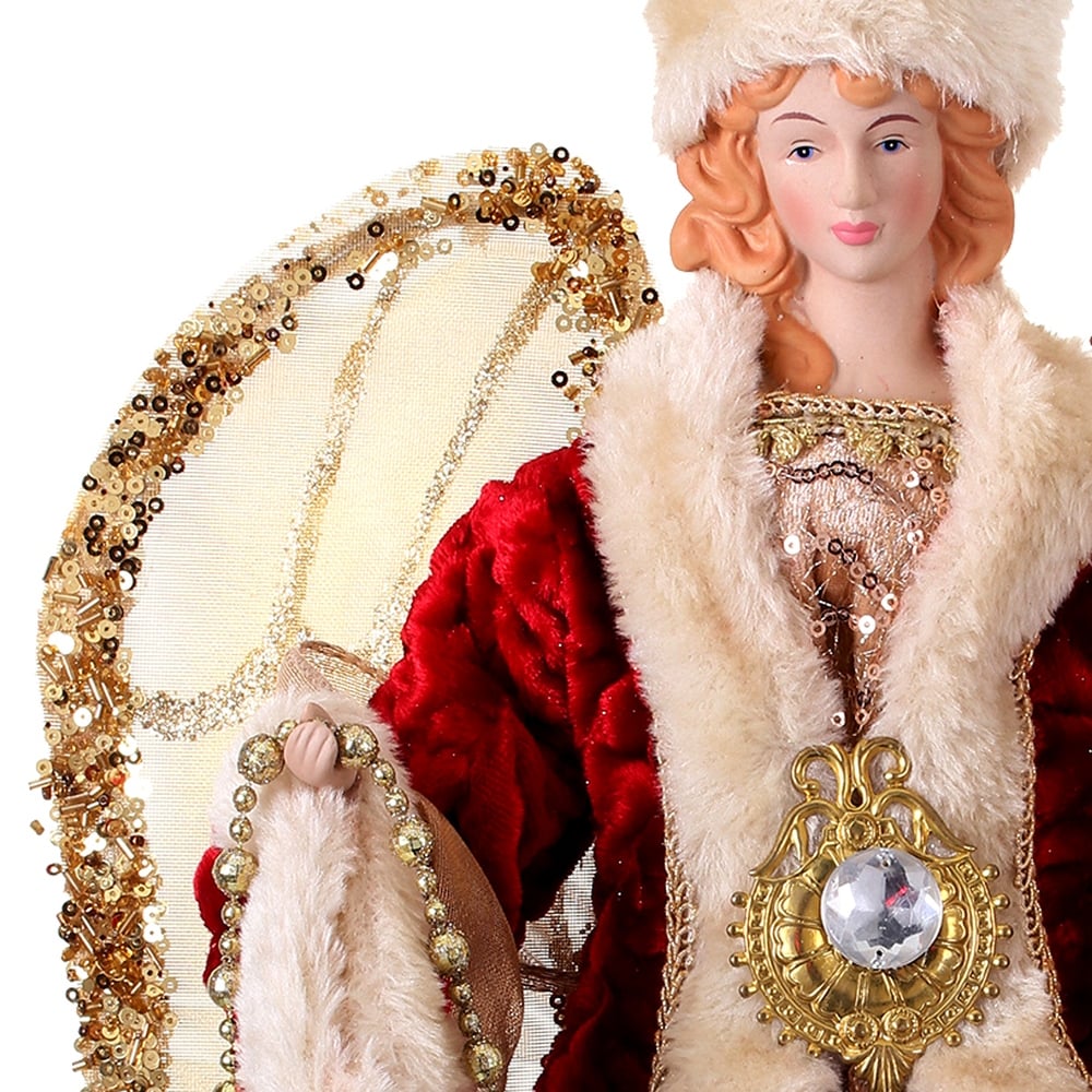 18" Elegant Vintage Angel Figurine – Luxurious Christmas Tree Topper or Decor