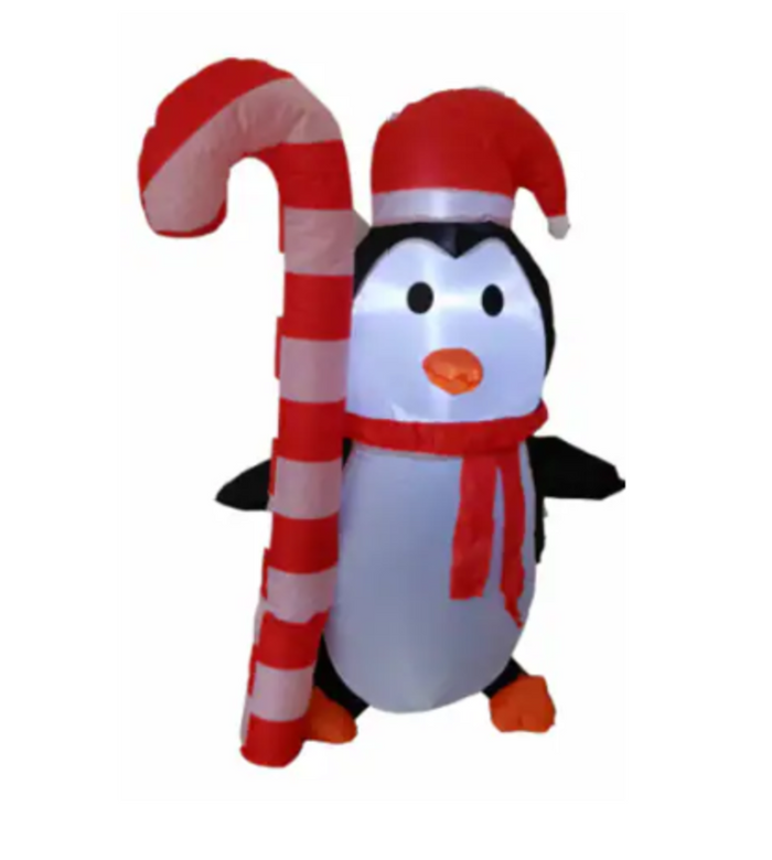 4' Penguin Christmas Inflatable with LED Lights – product image 1
