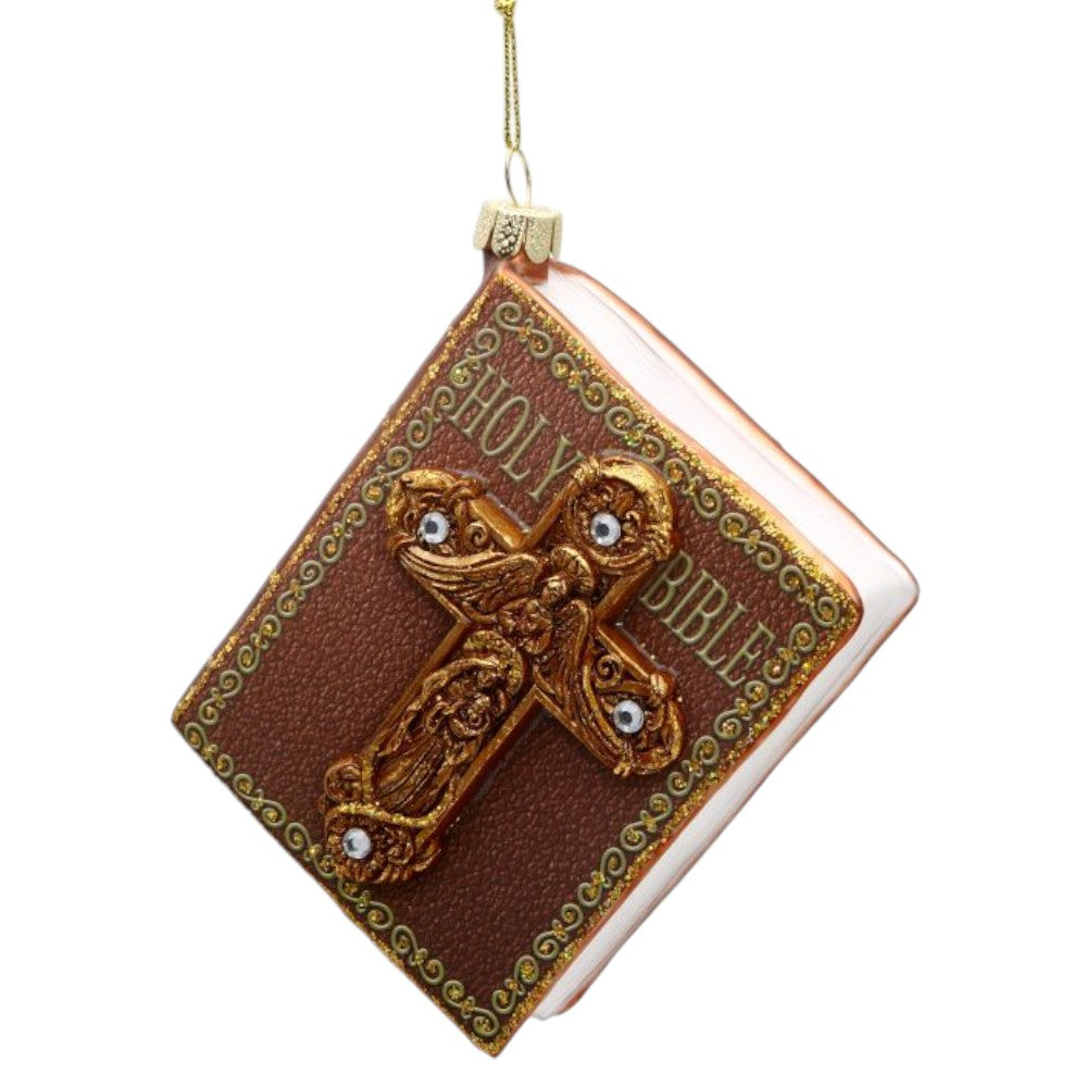 4” Holy Bible Ornament Elegant Religious Christmas Decoration
