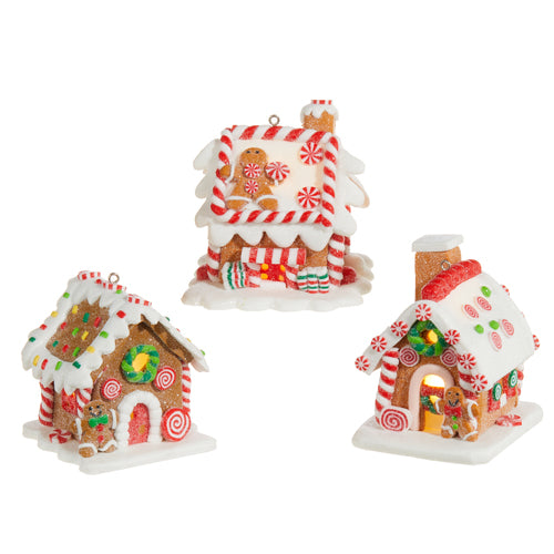 3.25" Lighted Gingerbread House Ornament – Festive Christmas Tree Decoration