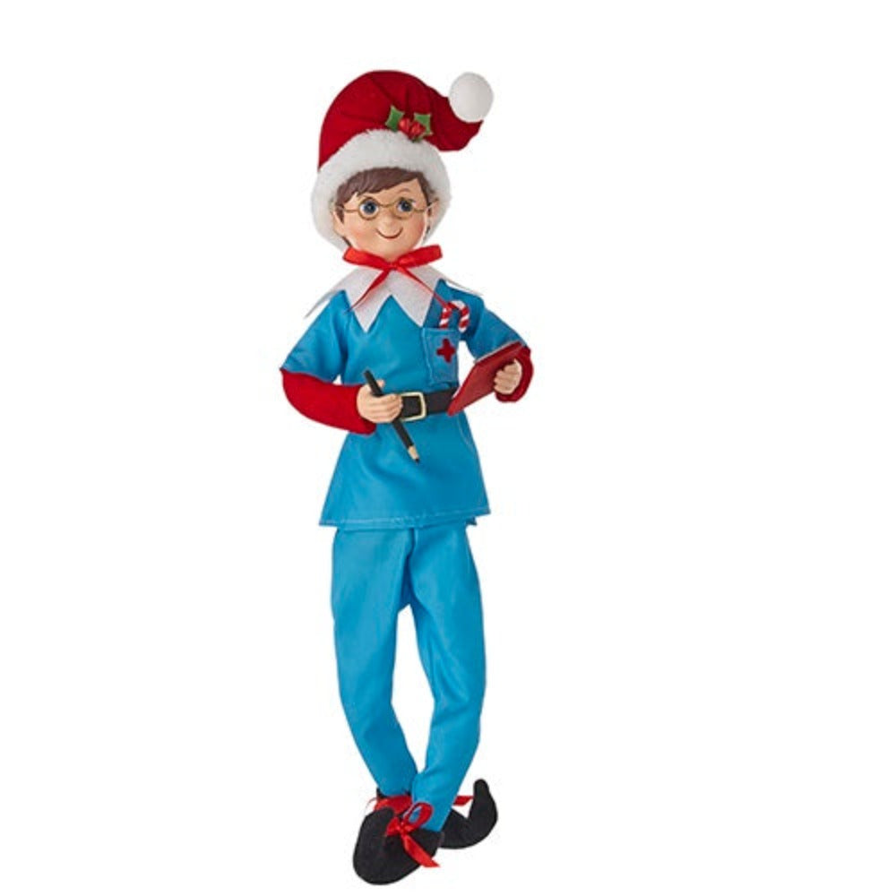 16-Inch Posable Nurse Elf - Christmas Healthcare Decoration