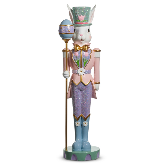 26″ Pastel Easter Bunny Nutcracker – Decorative Spring & Easter Figure
