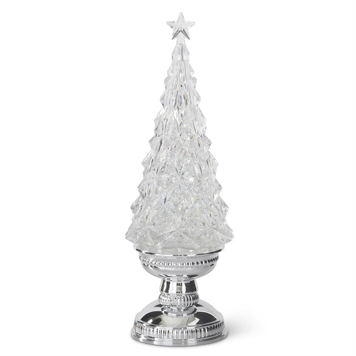 13.75-inch silver water-spinning LED Christmas tree