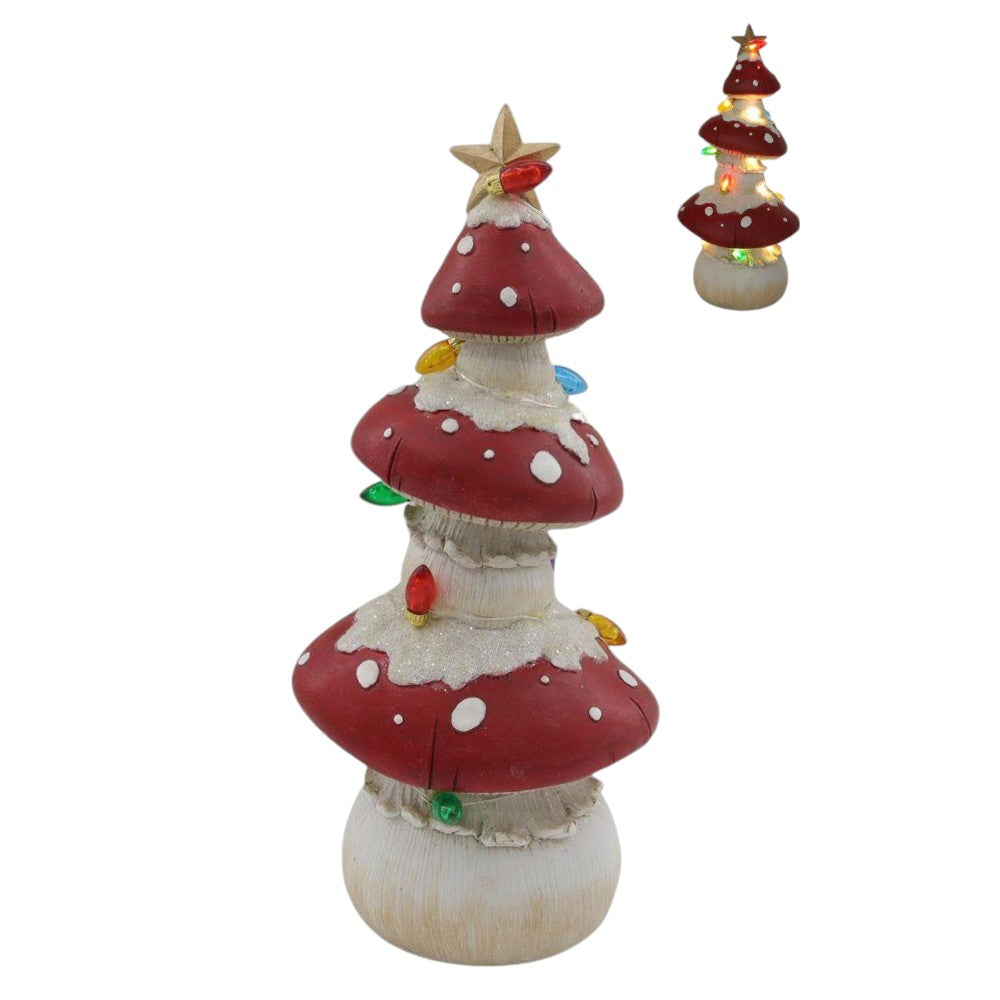10.4" Mushroom Christmas Tree with LED Lights – Whimsical Holiday Decor