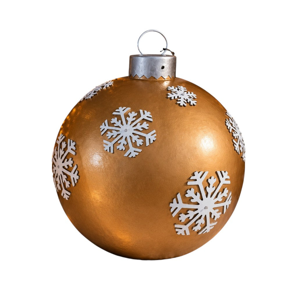 24" Champagne Gold LED Lighted Christmas Ornament with Timer – Indoor & Outdoor Holiday Décor