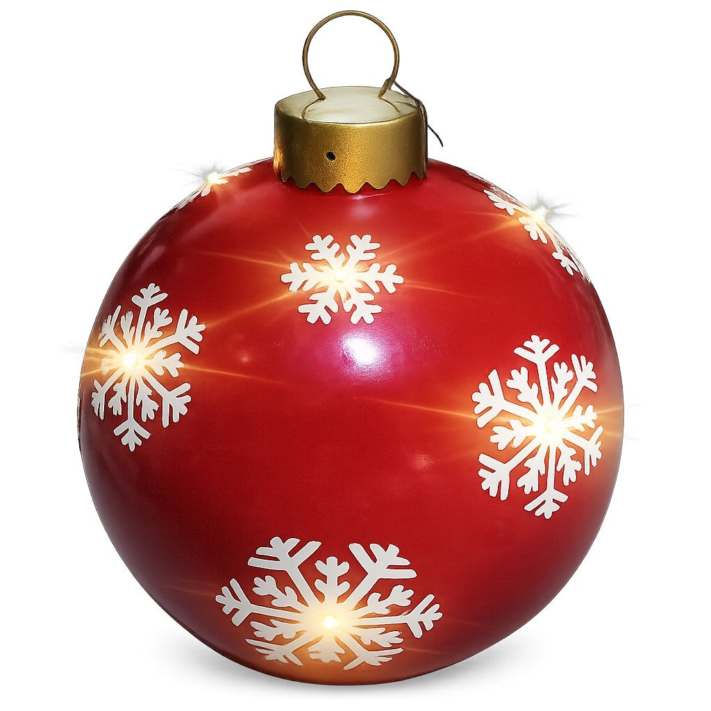 24" Red LED Lighted Christmas Ornament with Timer – Indoor & Outdoor Holiday Décor