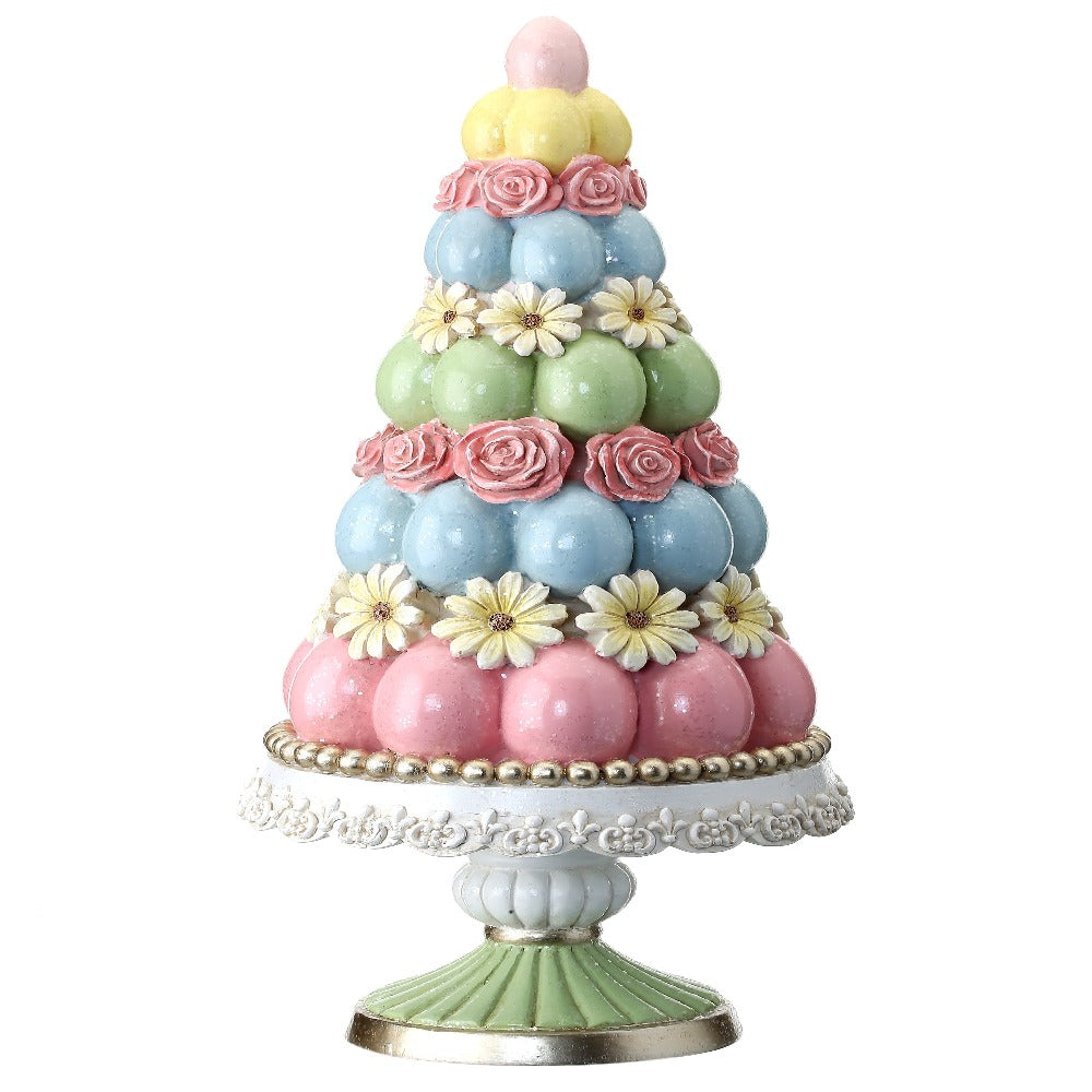 14.25" Pastel Easter Egg Topiary Tree – Decorative Spring Centerpiece with Flowers