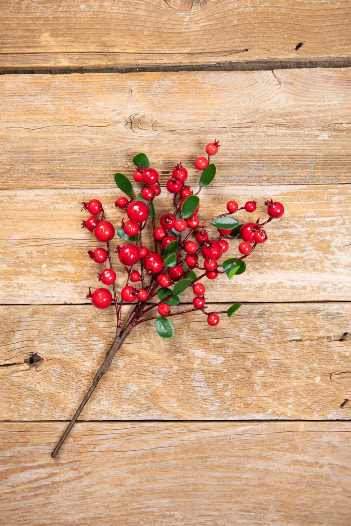 14-inch waterproof mixed berry and privet leaf Christmas spray