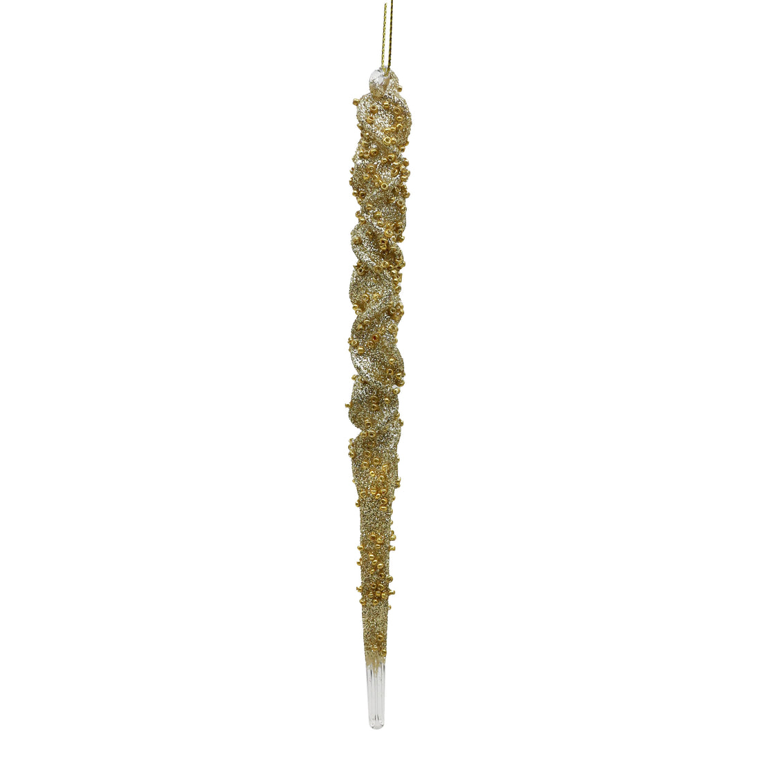 8" Glass Crystal Icicle Drop Christmas Ornament