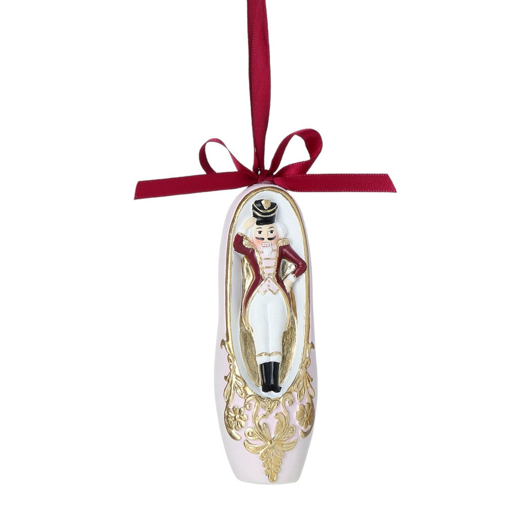 4.5-5" Resin Ballerina Slipper Ornament – Elegant Ballet-Themed Christmas Decoration
