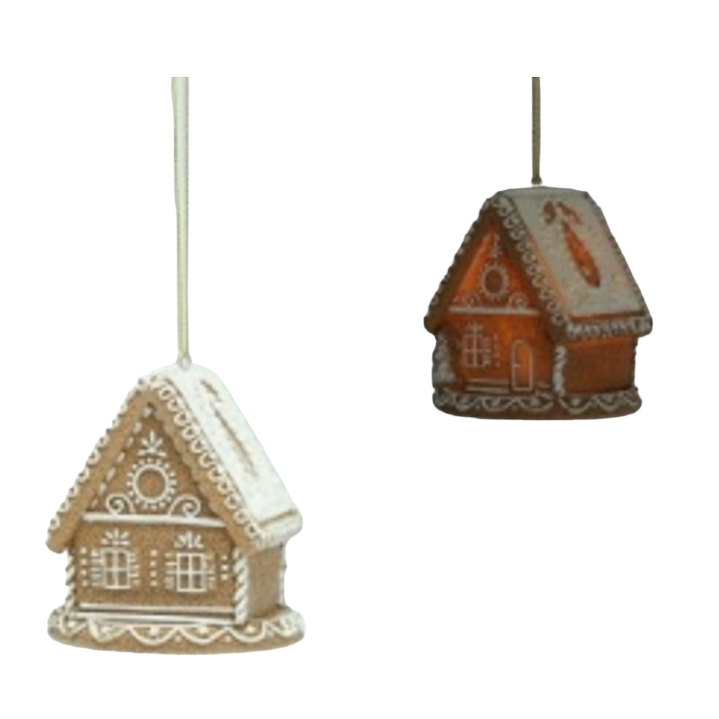 3.15” Frosted Gingerbread House Hanging Ornament - Festive Christmas Décor