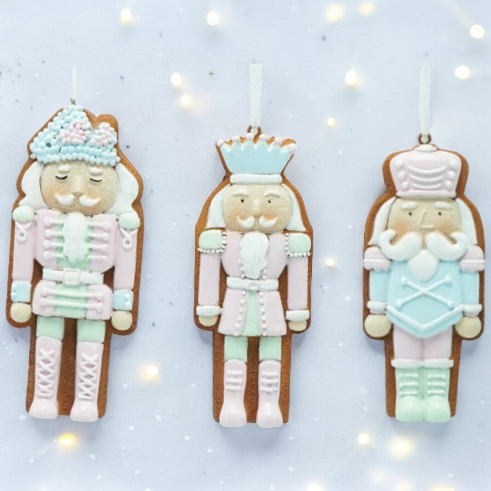 4" Pastel Nutcracker-Royal Guard Gingerbread Ornament – Candyland Christmas Cookie Décor