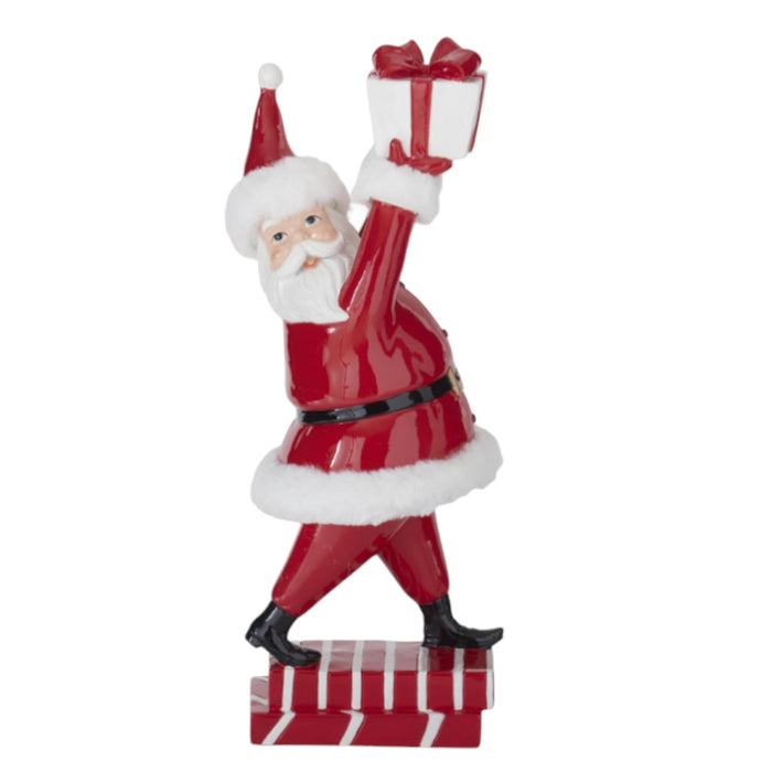16.5-inch Santa holding gift Christmas figurine