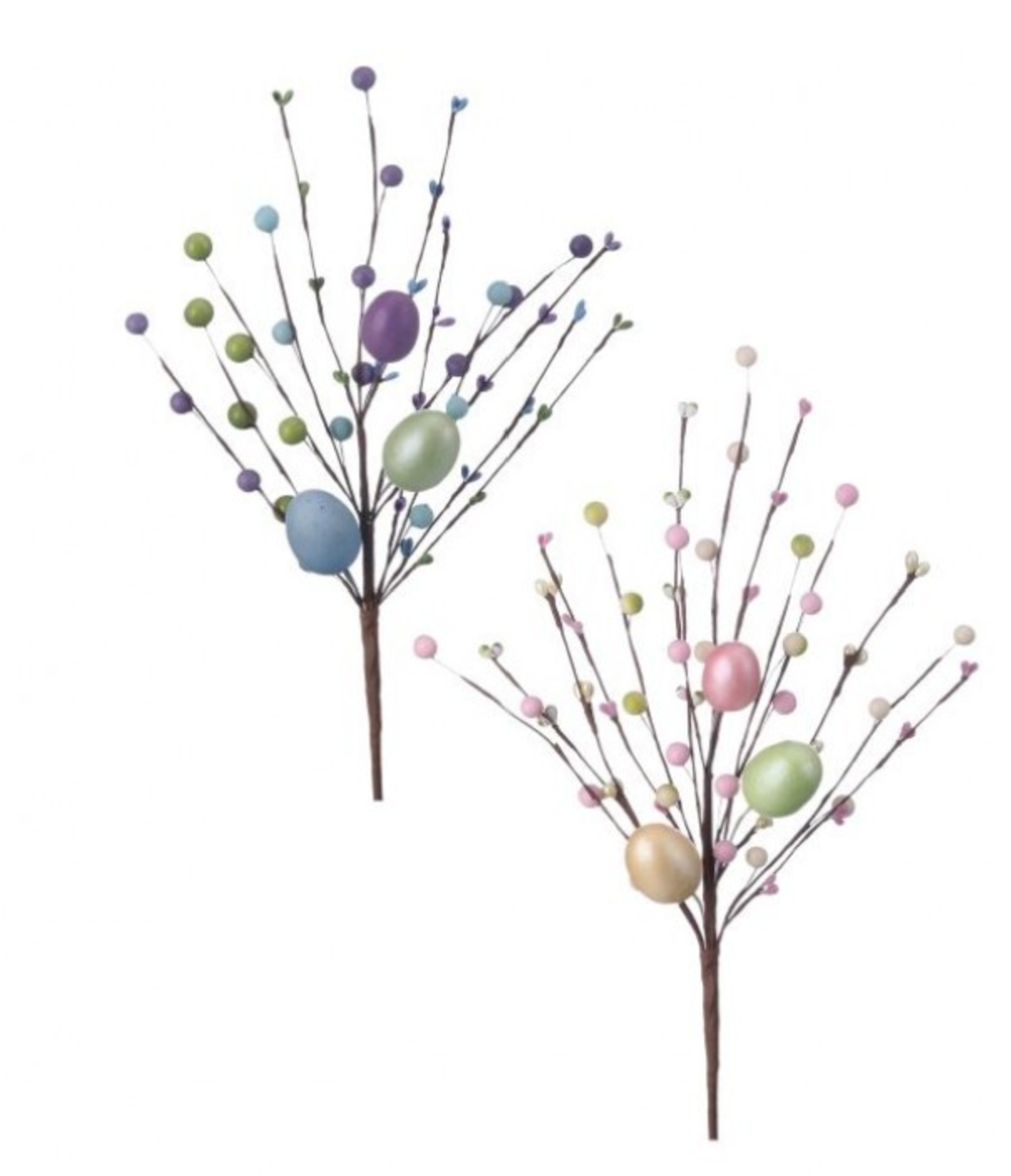 15" Pearlized Easter Egg & Pip Berry Spray – 2 PCS