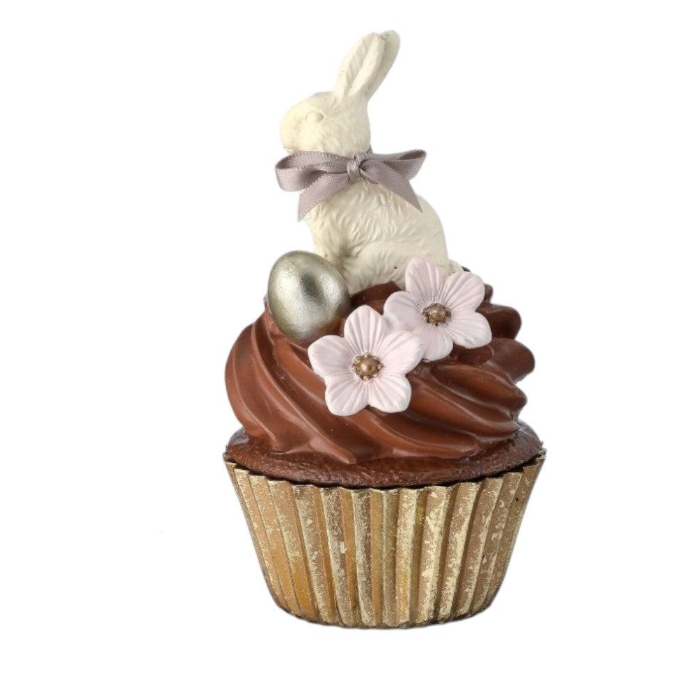 6" White Chocolate Bunny Cupcake Decor – Easter & Spring Display