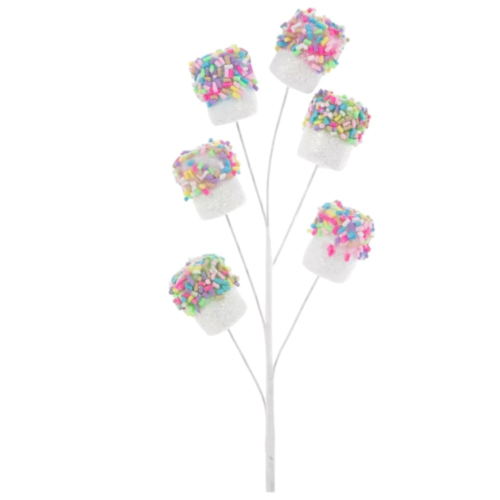 12"Marshmallow Pick with Rainbow Sprinkles
