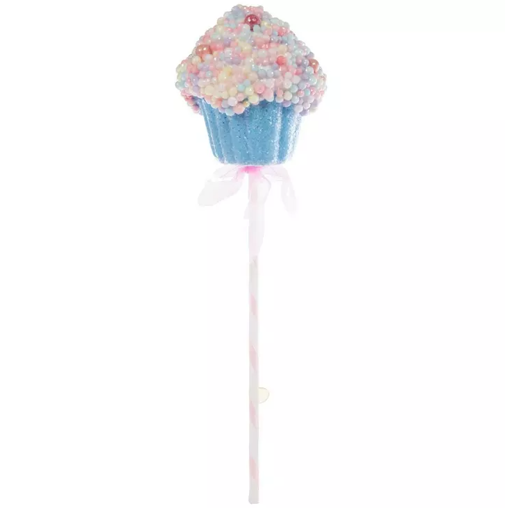13.5" Sprinkled Cupcake Pick – Whimsical Christmas Tree Decoration & Holiday Accent