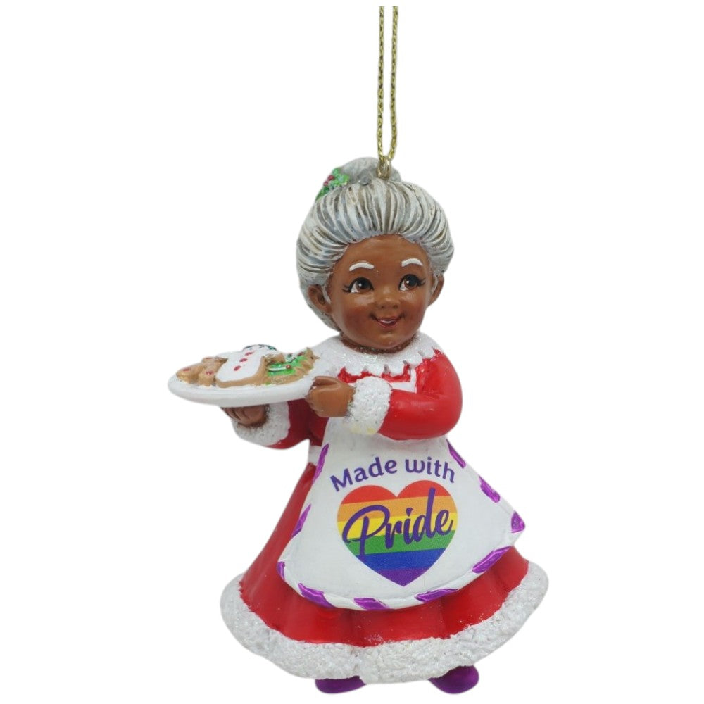 3.5" Pride African American Mrs. Claus Ornament – Christmas Holiday Keepsake