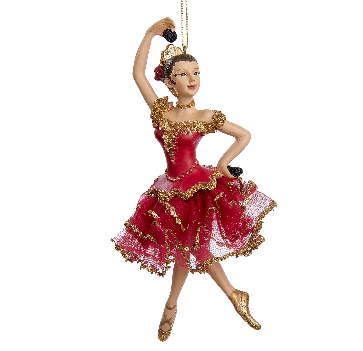 6.7" Nutcracker Spanish Dancer Ornament – Elegant Resin Christmas Decoration