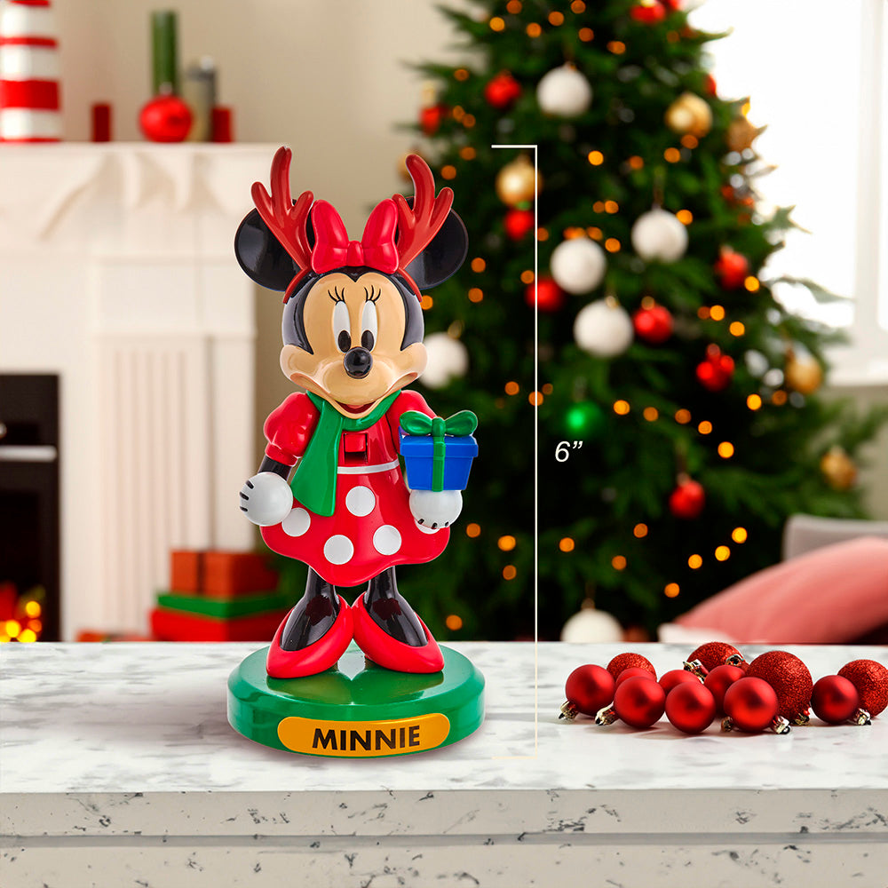 6" Disney© Minnie Mouse with Tree Nutcracker Adorable Christmas Decoration