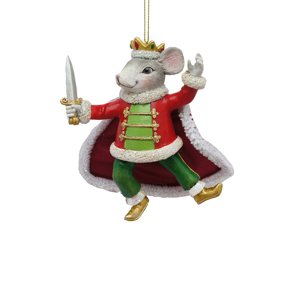 4.5" Mouse King Ornament – Resin Nutcracker-Themed Christmas Decoration