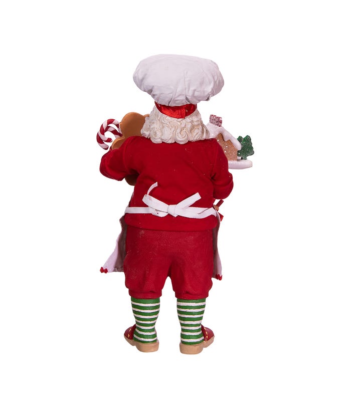 10.5" Fabriché Gingerbread Chef Santa – Festive Christmas Decoration