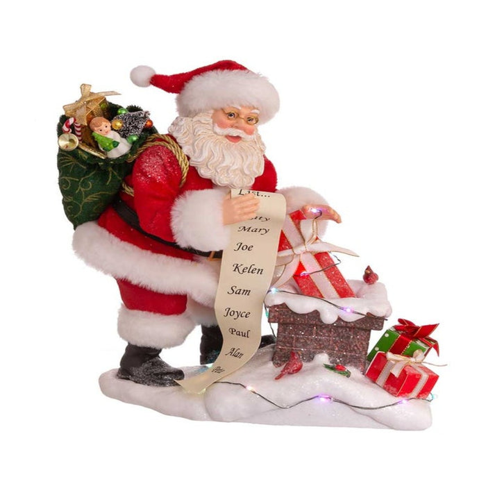 10.5-inch Fabriché lighted chimney Santa Christmas decoration