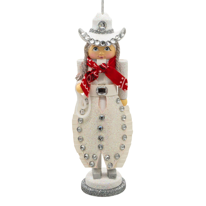 6" Cowgirl Rodeo Nutcracker Christmas Ornament