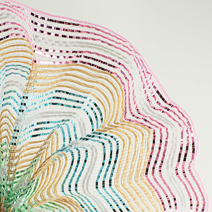 10" Metallic Easter Stripes Burlap Mesh