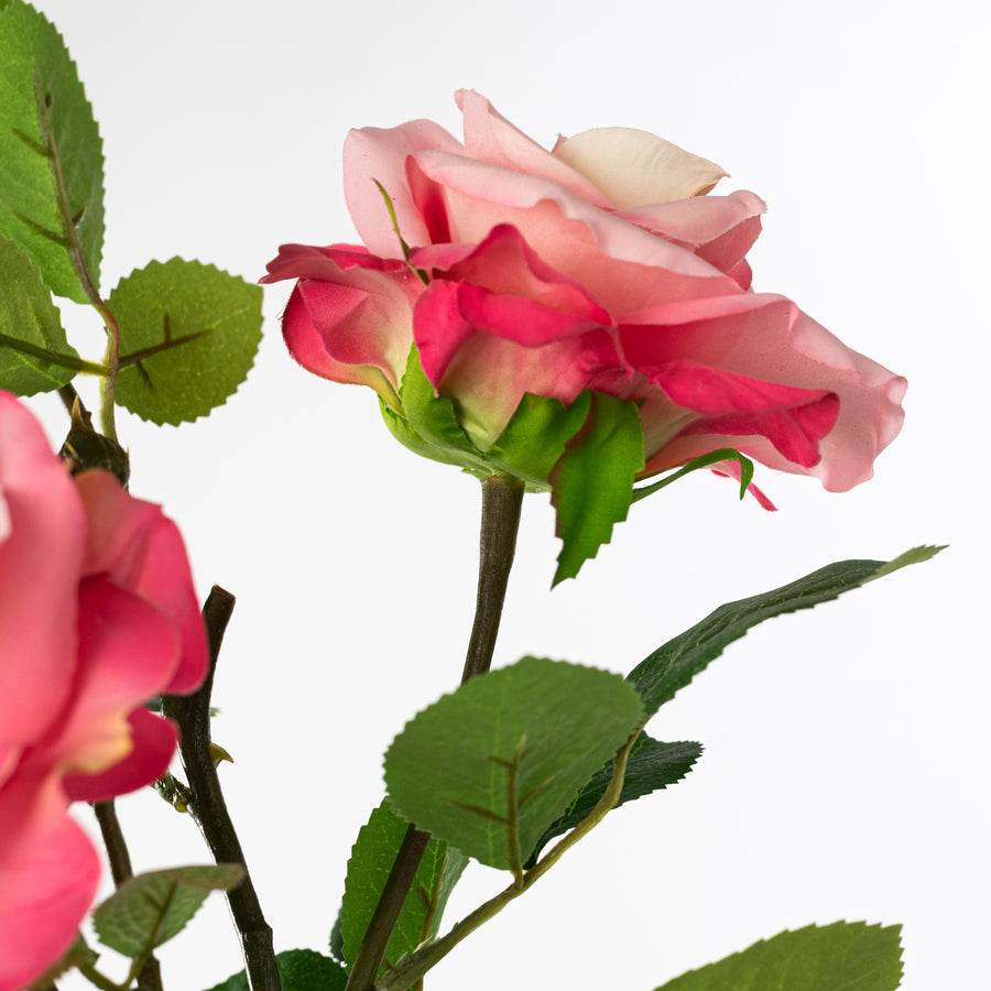 30" Pink Rose Spray – Realistic Faux Floral Stem