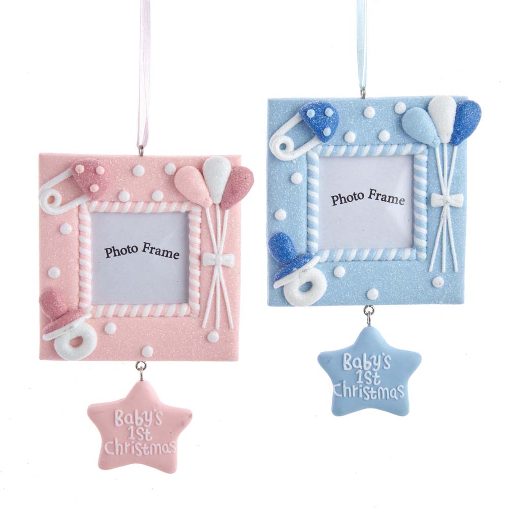 5.25" Baby's 1st Christmas Picture Frame Ornaments – Personalized Holiday Keepsake for Newborns