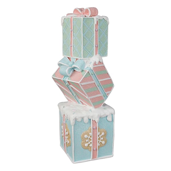 14″ Gingerbread Stack of Presents – Sweet Holiday Table & Shelf Décor