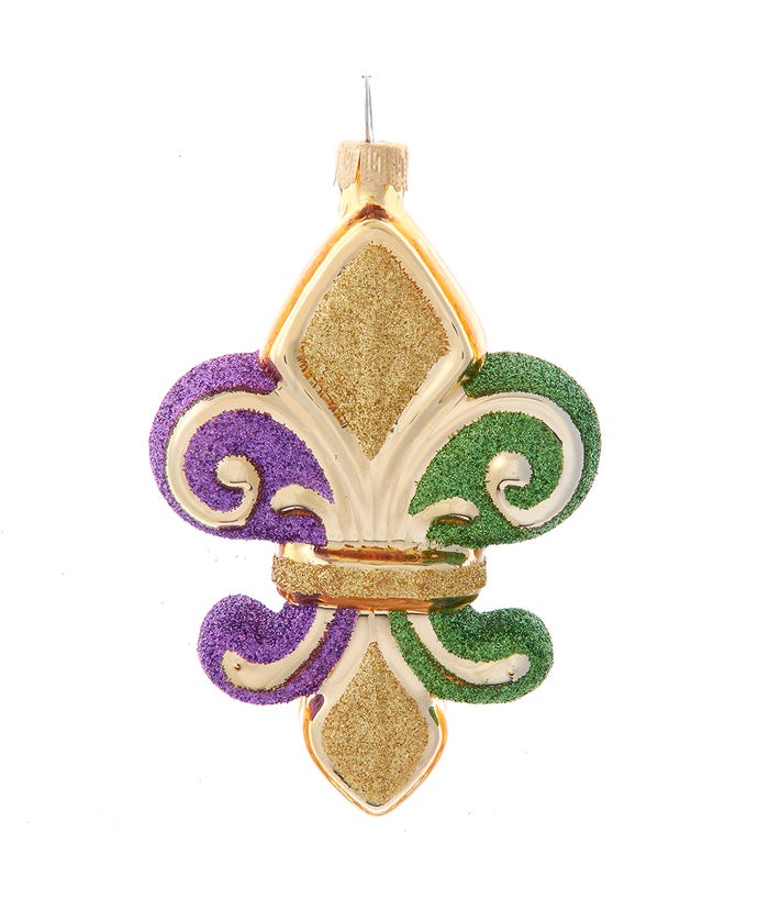 3.8" Fleur De Lis Ornament – Elegant Resin Christmas Tree Decoration