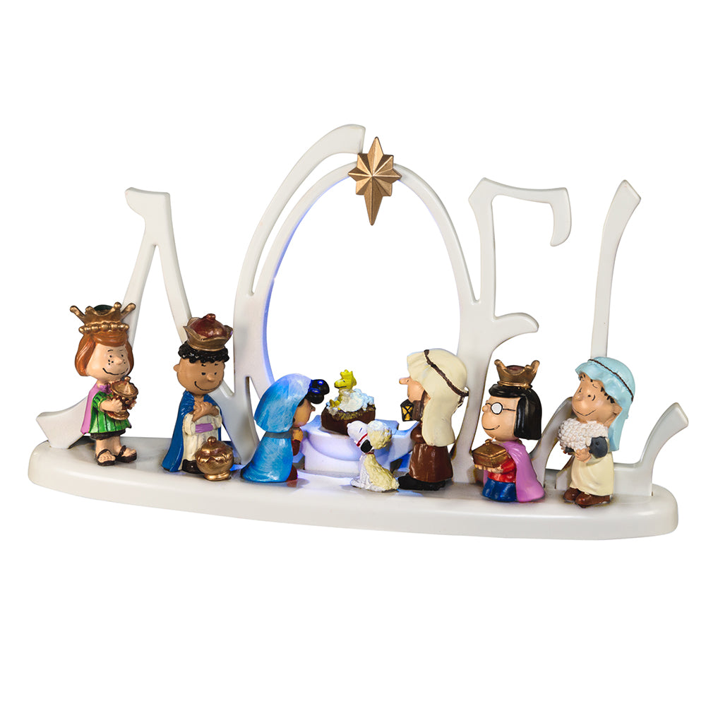 10" Peanuts® LED Lighted Nativity Scene – Battery-Operated Christmas Decoration