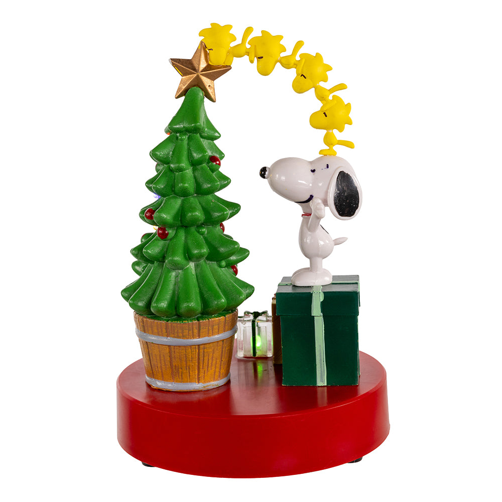 10" Snoopy Christmas Light-Up Decoration with Tree and Presents - Peanuts Holiday Collectible