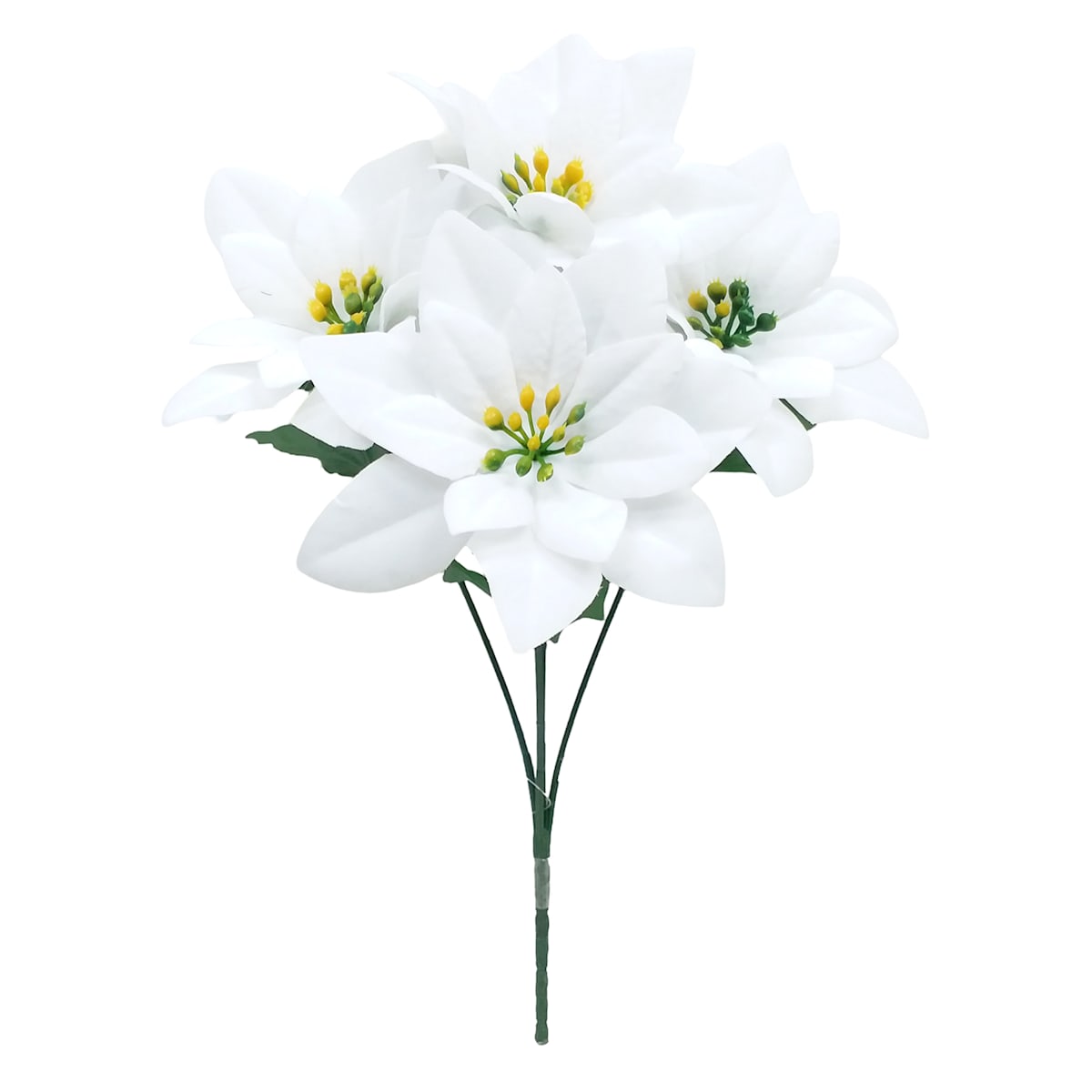 12.5" Poinsettia Bush Artificial Christmas Flowers for Trees, Wreaths & Centerpieces