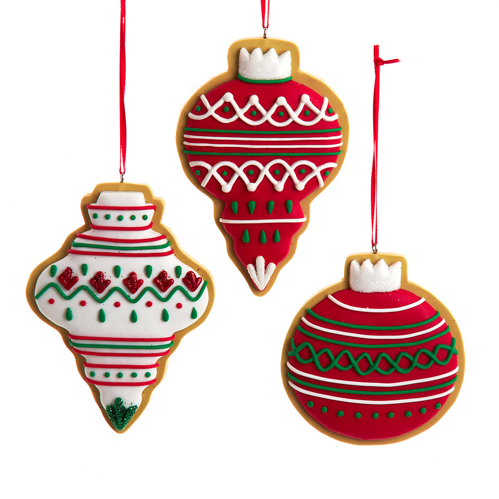 3.5" Finial Cookie Ornaments – Set of 3 Festive Christmas Tree Decorations
