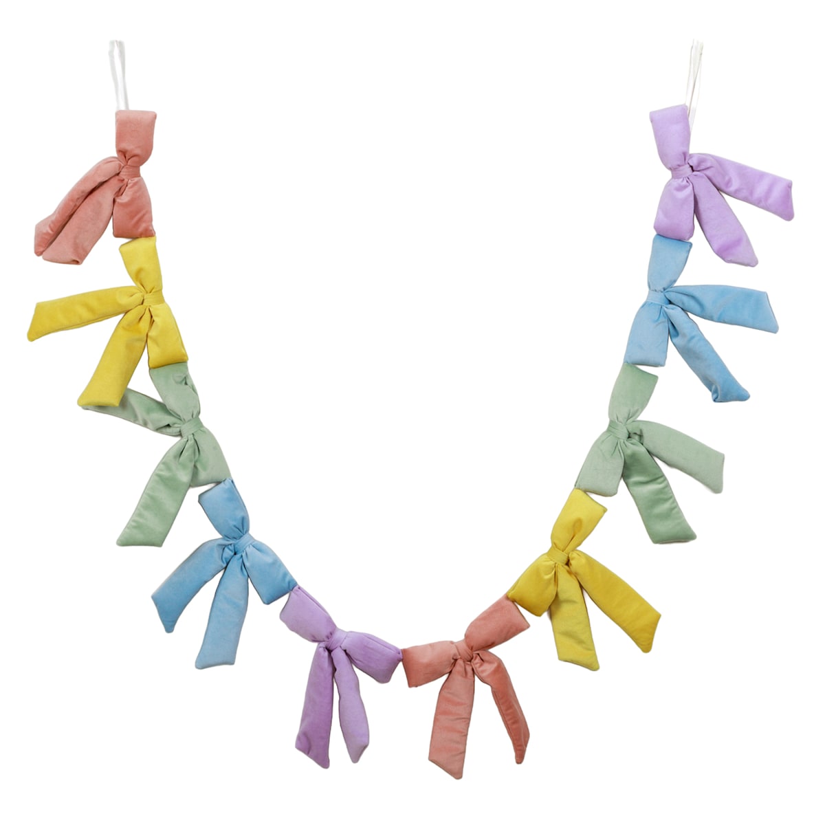 72" Velvet Bow Garland – Luxe Spring-Easter Décor Accent