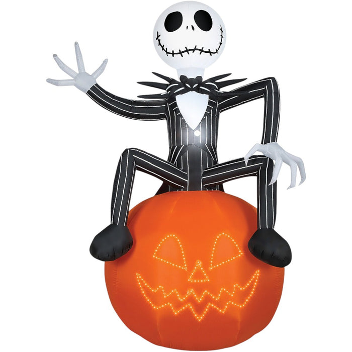 10-foot Jack Skellington Halloween inflatable with LED projection lighting