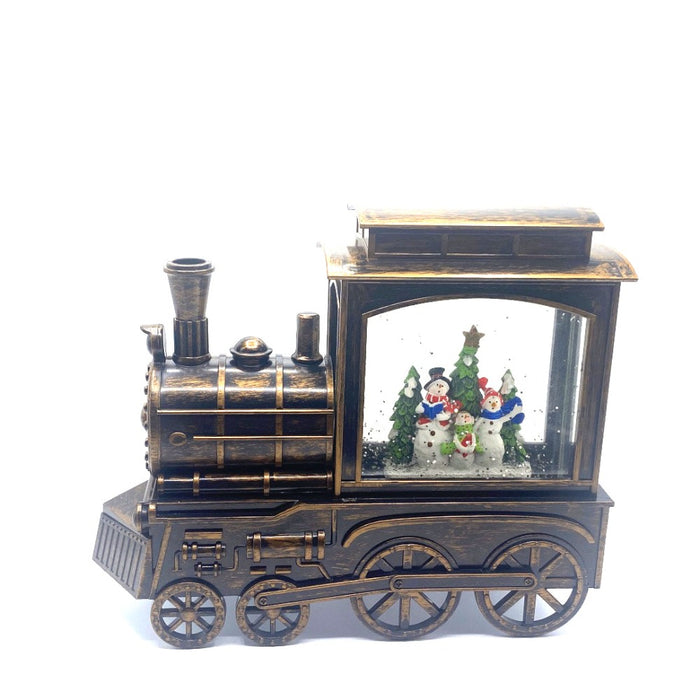 12" Train Water Snow Globe with Snow Family