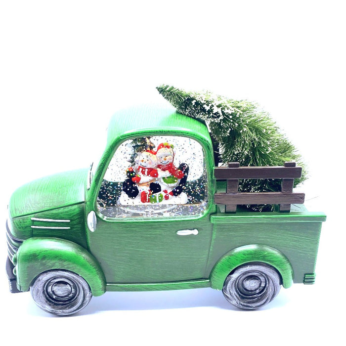 10" Car Water Snow Globe with Snowman Family