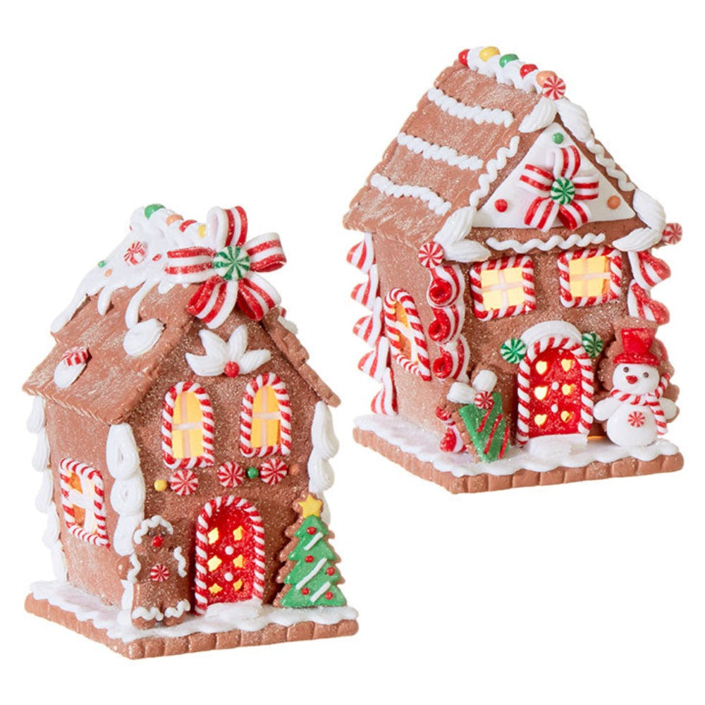 4.5” Gingerbread House - Christmas Village with LED Light - Festive Christmas Decoration