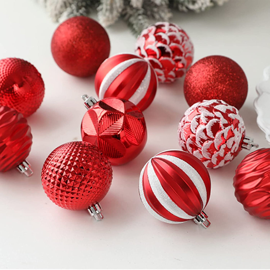 34-piece Christmas ball ornament set for holiday tree decorating