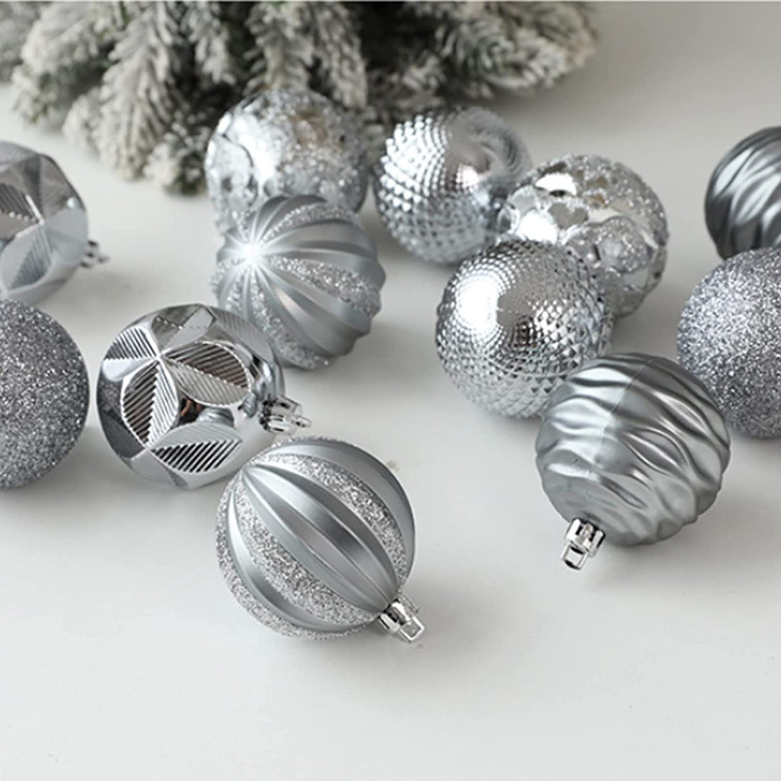 34-piece Christmas ball ornament set for holiday tree decorating