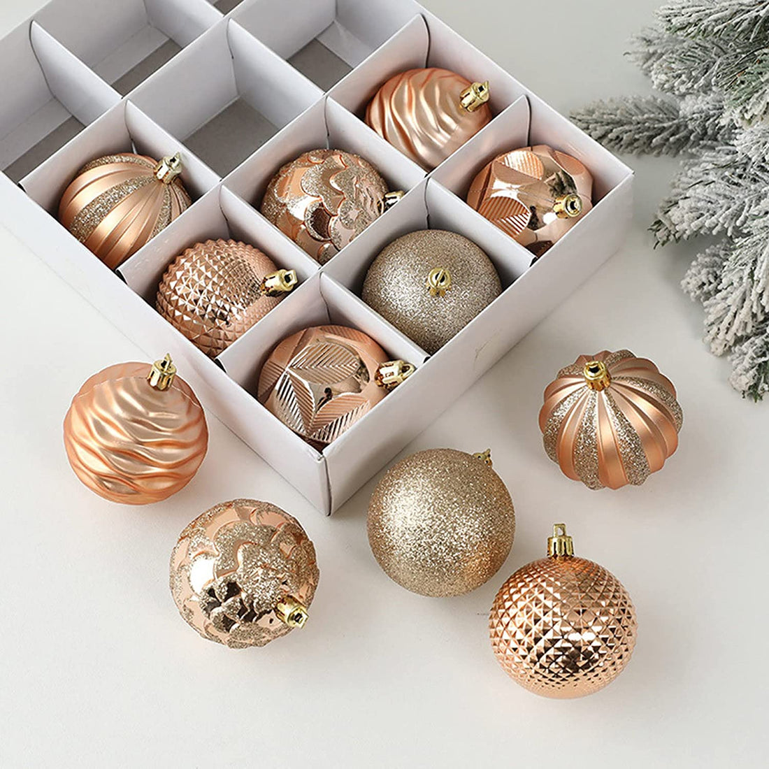 34-piece Christmas ball ornament set for holiday tree decorating