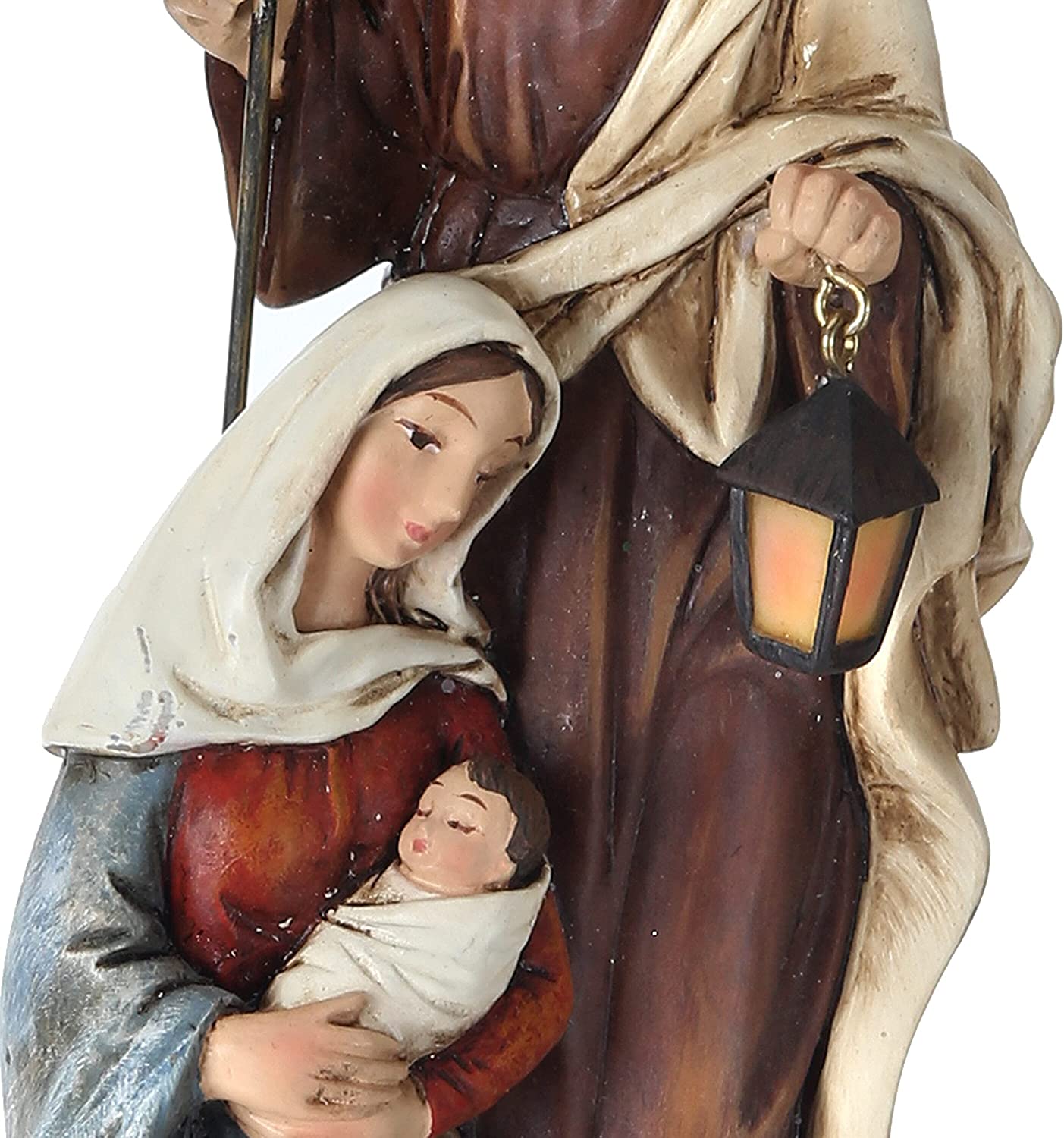 12" Holy Family Resin Nativity in Arch with Star - Handmade Christmas Decoration