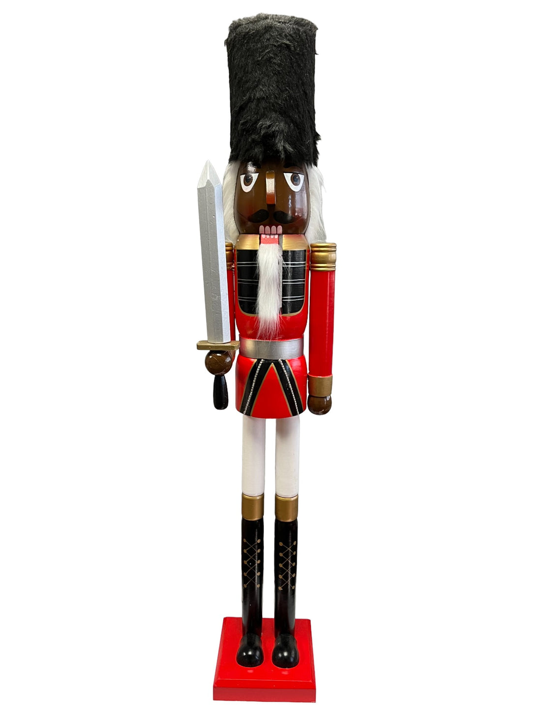 4-foot blue glitter African American Christmas nutcracker king