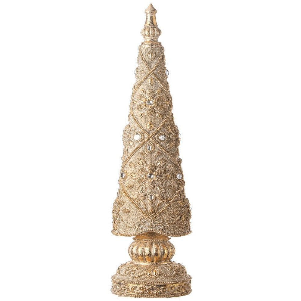 21" Resin Jeweled Old World Christmas Tree: Elegant Holiday Decoration with Vintage Charm