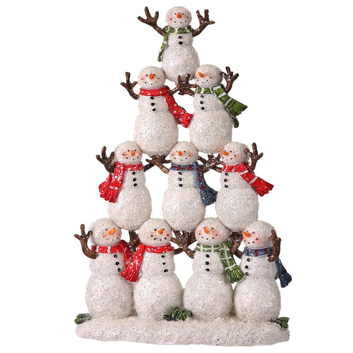 12-inch resin frost snowman tree Christmas decoration