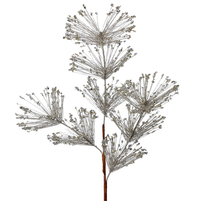 30-inch champagne sequin glitter pine Christmas spray